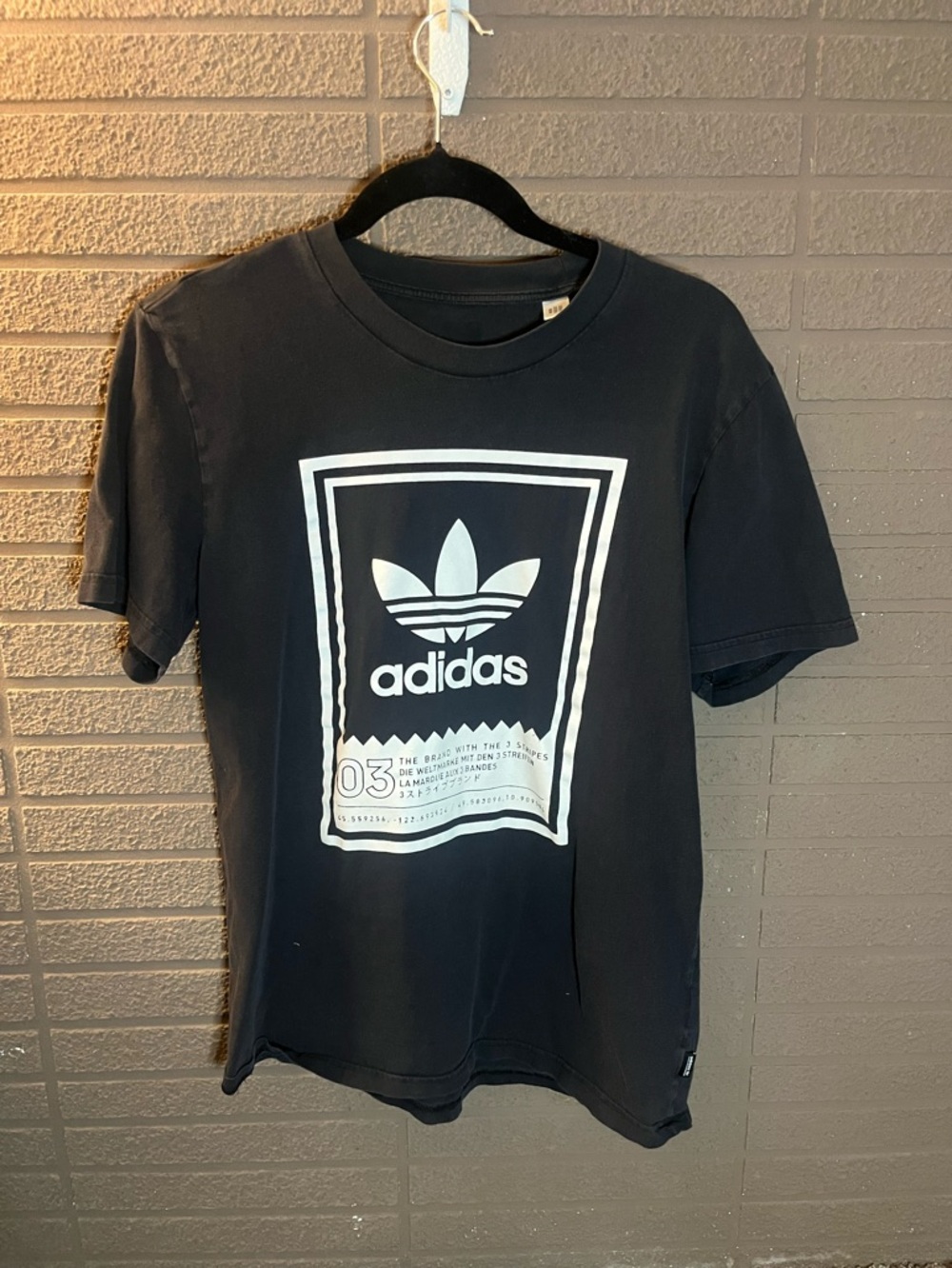 Adidas Black Trefoil Logo Graphic Tee- unisex